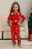 Laden Sie das Bild in den Galerie-Viewer, Weihnachten Gemütlicher Roter Druck Familie Passendes Pyjama-Set