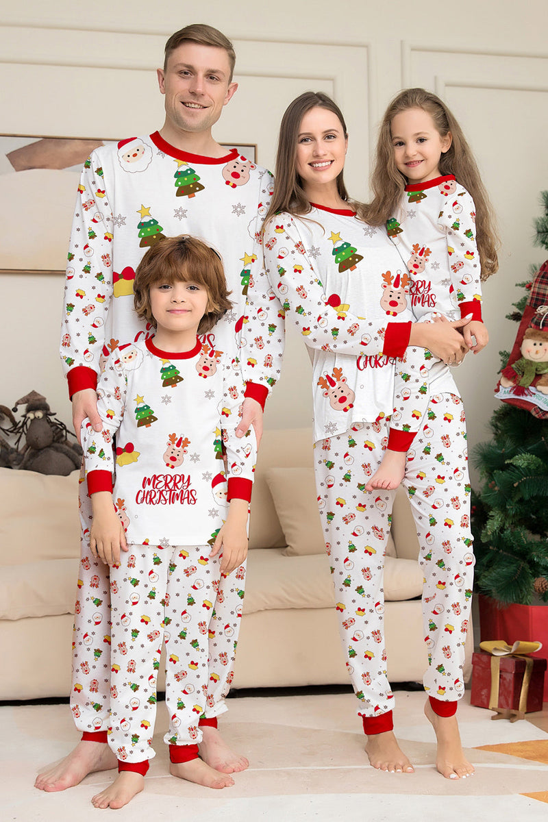 Laden Sie das Bild in den Galerie-Viewer, Weihnachten Gemütlicher Roter Druck Familie Passendes Pyjama-Set