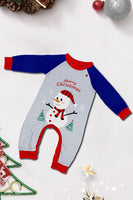 Laden Sie das Bild in den Galerie-Viewer, Grau Blau Schneemann Druck Weihnachten Familie Passender Pyjama