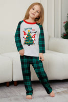 Laden Sie das Bild in den Galerie-Viewer, Grünes Frohes Weihnachten Karodruck Familie Passendes Pyjama-Set