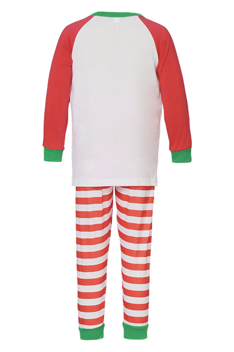 Laden Sie das Bild in den Galerie-Viewer, Rot und Weiß Gestreifte Langärmelige Weihnachtsfamilie Passendes Pyjama-Set