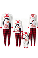 Laden Sie das Bild in den Galerie-Viewer, Rot Bedrucktes Kariertes Langärmeliges Weihnachts-Familien-Pyjama-Set