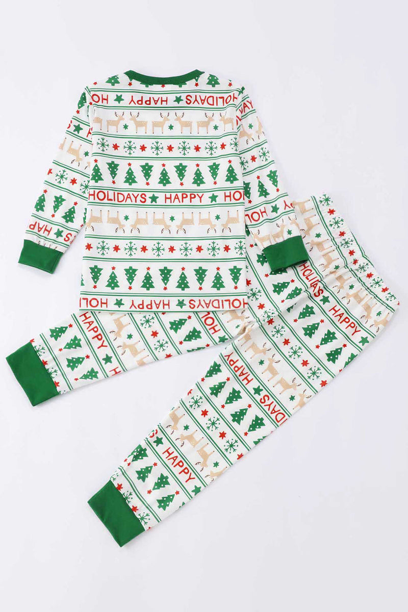 Laden Sie das Bild in den Galerie-Viewer, Weißer Weihnachtsbaum Bedruckter Passender Familienpyjama