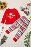 Laden Sie das Bild in den Galerie-Viewer, Roter Weihnachts-bedruckter Langärmeliger Passender Familienpyjama