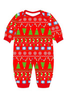 Laden Sie das Bild in den Galerie-Viewer, Roter Weihnachtsbaum Bedruckt Rundhalsausschnitt Weihnachten Familie Passender Pyjama