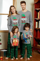 Laden Sie das Bild in den Galerie-Viewer, Grau Grün Karodruck Weihnachten Familie Passendes Pyjama-Set