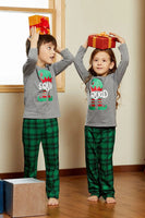 Laden Sie das Bild in den Galerie-Viewer, Grau Grün Karodruck Weihnachten Familie Passendes Pyjama-Set