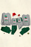 Laden Sie das Bild in den Galerie-Viewer, Grau Grün Karodruck Weihnachten Familie Passendes Pyjama-Set