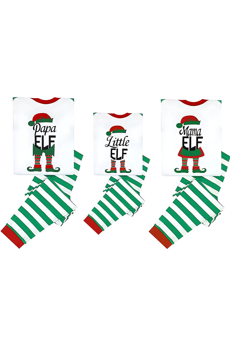 Laden Sie das Bild in den Galerie-Viewer, Grüner Streifendruck Weihnachten Familie Passendes Pyjama-Set