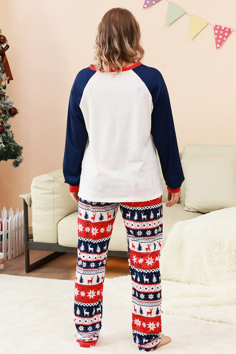 Laden Sie das Bild in den Galerie-Viewer, Familienpyjama-Sets 2-teilige Grüne Rundhals Weihnachtsbaumbedruckung