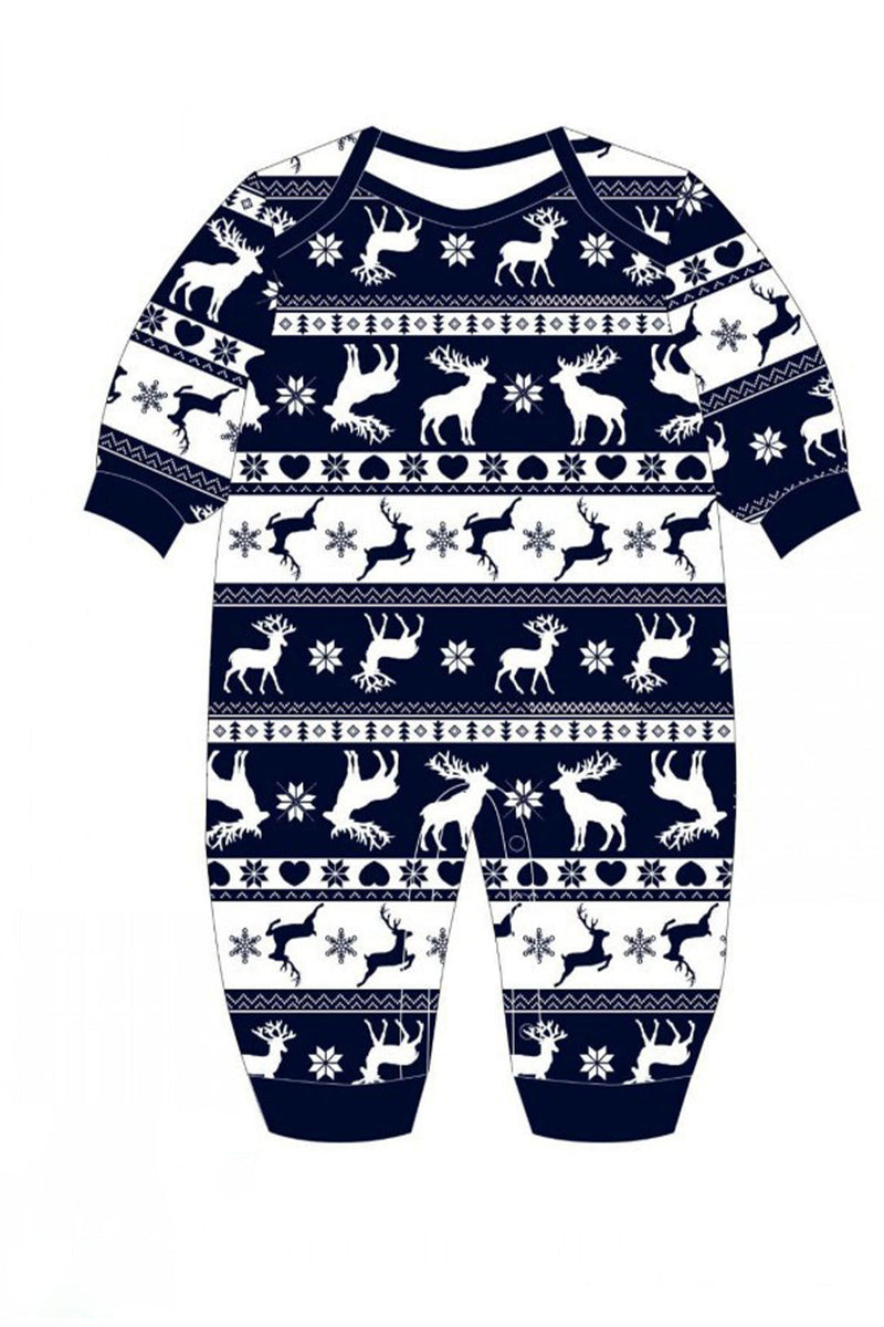 Laden Sie das Bild in den Galerie-Viewer, Marineblaues Weihnachtlich bedrucktes Familien-Outfit Passendes Schlafanzug-Set