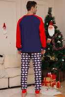 Laden Sie das Bild in den Galerie-Viewer, Marineblaues Langärmeliges Familien Rundhals Pyjama-Sets