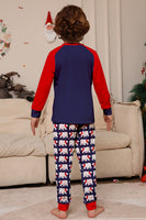 Laden Sie das Bild in den Galerie-Viewer, Marineblaues Langärmeliges Familien Rundhals Pyjama-Sets
