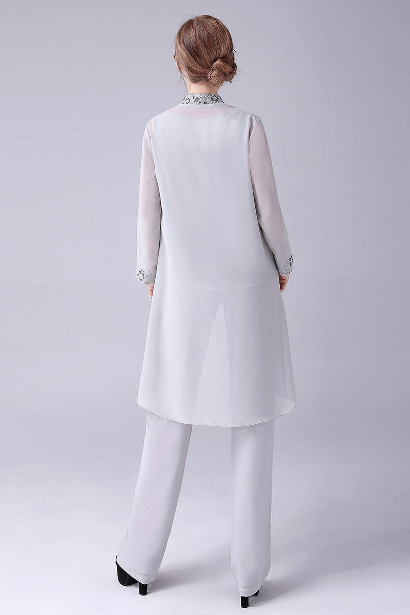 Laden Sie das Bild in den Galerie-Viewer, Marineblaue Dreiteilige Bestickte Chorhosenanzüge