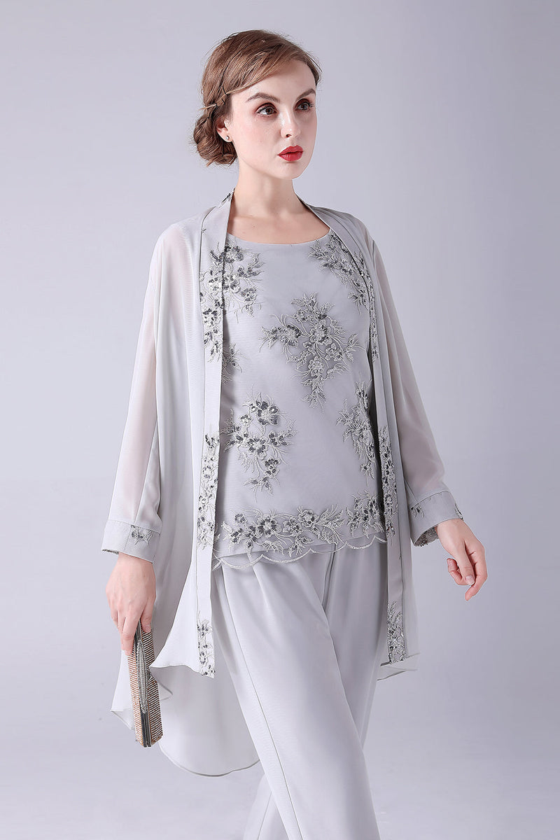 Laden Sie das Bild in den Galerie-Viewer, Marineblaue Dreiteilige Bestickte Chorhosenanzüge