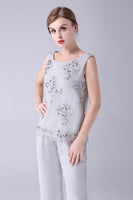 Laden Sie das Bild in den Galerie-Viewer, Marineblaue Dreiteilige Bestickte Chorhosenanzüge