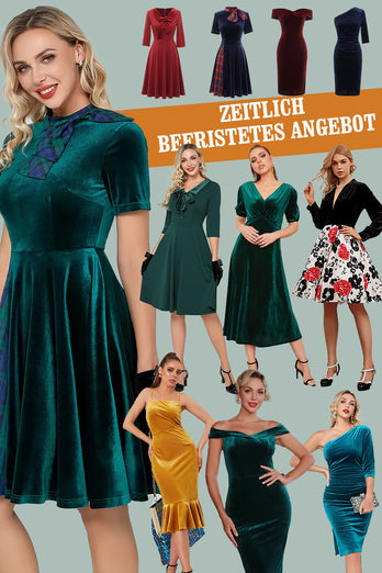 Zeitlich begrenztes Angebot Samt Party Club Minikleid (1 Stück – zufälliger Stil und Farbe)