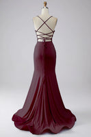 Laden Sie das Bild in den Galerie-Viewer, Funkelndes Mermaid Hellblaues Ballkleid mit Schlitz