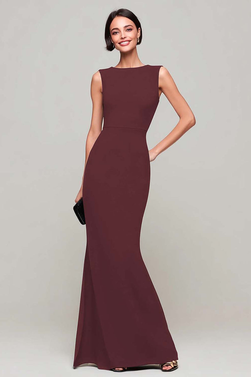 Laden Sie das Bild in den Galerie-Viewer, Schwarzes Langes Etui Ballkleid mit Schlüsselloch und Bateau-Ausschnitt