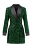 Laden Sie das Bild in den Galerie-Viewer, Glitzernder burgunderroter Bodycon Maxi Damenblazer