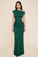 Laden Sie das Bild in den Galerie-Viewer, Pflaumenfarbenes Meerjungfrauenkleid mit Rüschen und einer Schulter