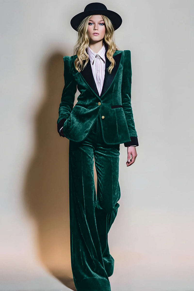 Laden Sie das Bild in den Galerie-Viewer, Burgunder 2-teilige Einreihige Ballanzüge aus Samt mit Spitzrevers