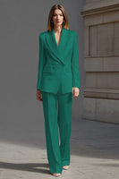 Laden Sie das Bild in den Galerie-Viewer, Elfenbein 2-teilige Business Anzüge aus Satin mit Spitzrevers