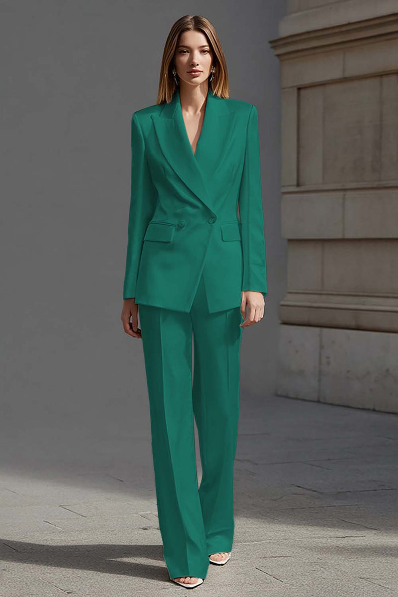 Laden Sie das Bild in den Galerie-Viewer, Elfenbein 2-teilige Business Anzüge aus Satin mit Spitzrevers