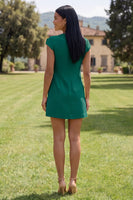 Laden Sie das Bild in den Galerie-Viewer, Gelbes Rundhals-Bodycon-Homecoming-Kleid mit 3D-Blumen