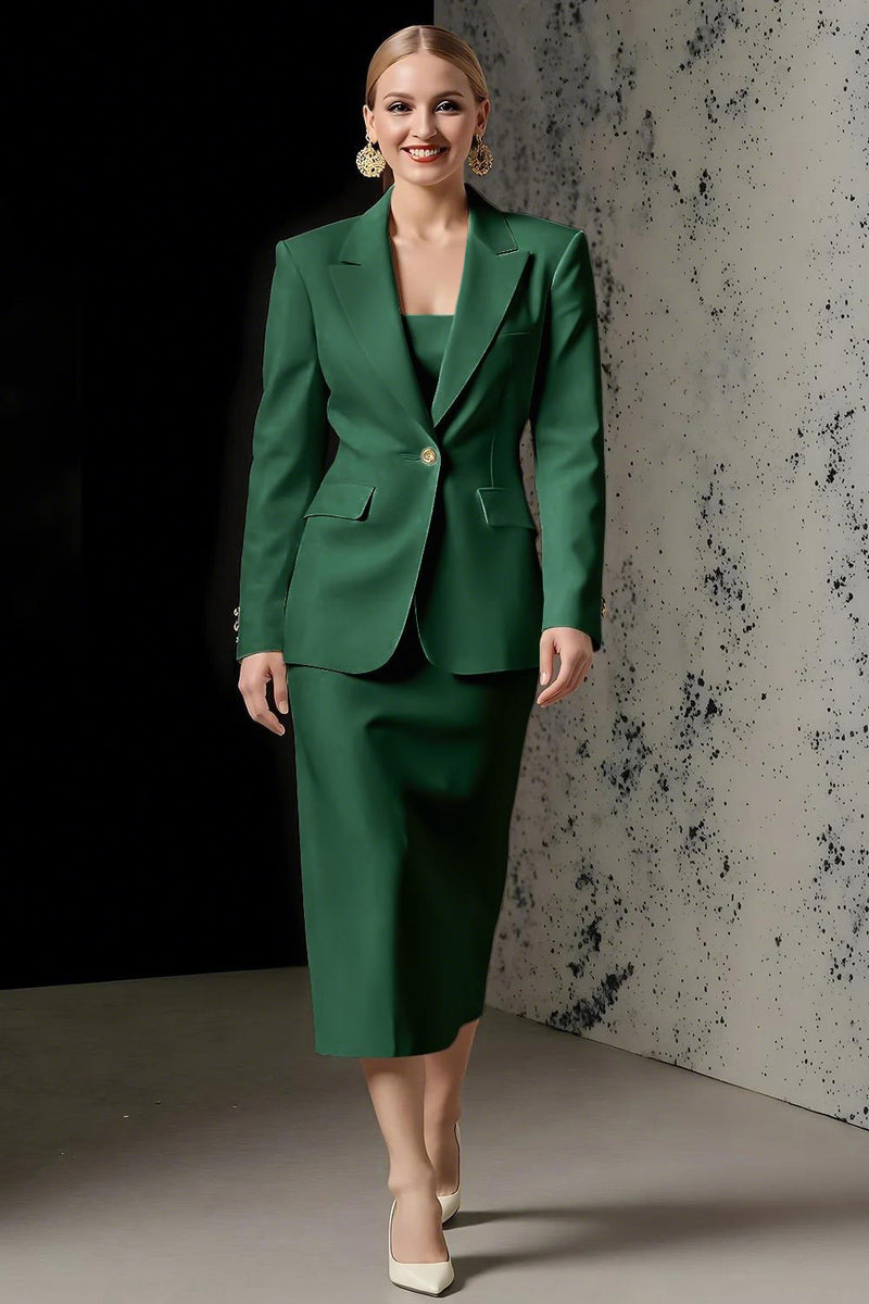 Laden Sie das Bild in den Galerie-Viewer, Elfenbein 2 Stück Elfenbein Peak Revers Bleistift Midi Business Anzüge