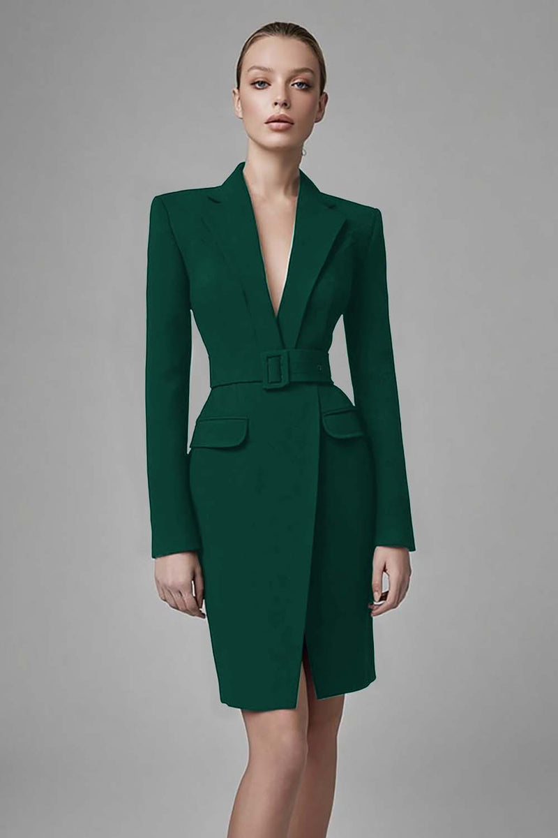 Laden Sie das Bild in den Galerie-Viewer, Schwarzes Bodycon Arbeitskleid aus Satin mit Spitzenrevers