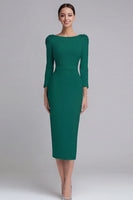 Laden Sie das Bild in den Galerie-Viewer, Etui Hellblaues Midi Business Kleid aus Satin