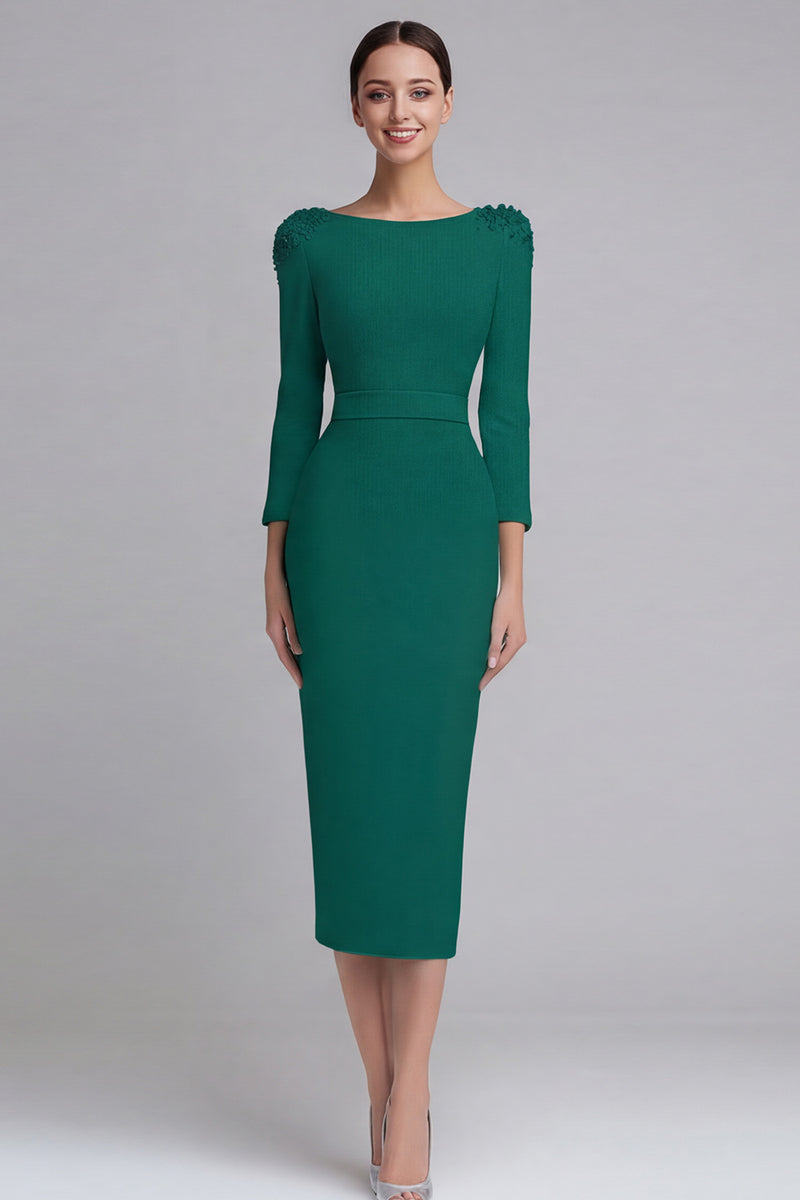 Laden Sie das Bild in den Galerie-Viewer, Etui Hellblaues Midi Business Kleid aus Satin