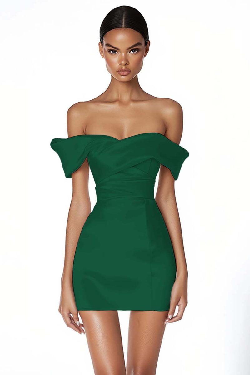 Laden Sie das Bild in den Galerie-Viewer, Schulterfreies Weißes Figurbetontes Standesamtkleid aus Satin