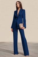 Laden Sie das Bild in den Galerie-Viewer, Dusty Rose 2-teilige Business Anzüge mit gekerbtem Revers