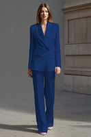 Laden Sie das Bild in den Galerie-Viewer, Elfenbein 2-teilige Business Anzüge aus Satin mit Spitzrevers