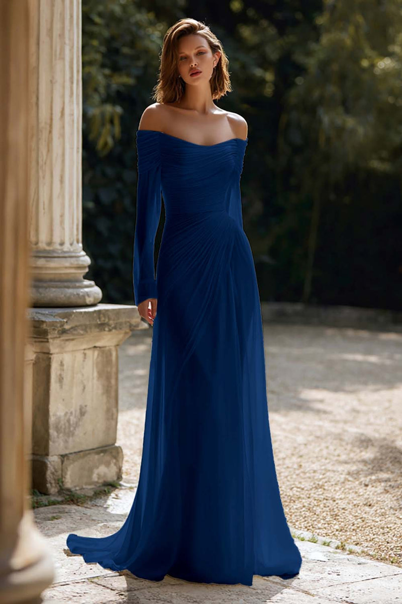 Laden Sie das Bild in den Galerie-Viewer, Elfenbein Schulterfreies Brautkleid mit Rüschen