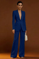 Laden Sie das Bild in den Galerie-Viewer, Elfenbein Schal Revers Zweiteilige Einreihige Damen Arbeitsanzüge