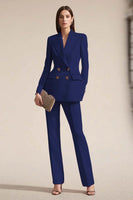 Laden Sie das Bild in den Galerie-Viewer, Rosa 2-teilige Business Anzüge aus Satin mit Spitzrevers