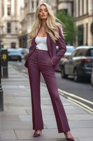 Laden Sie das Bild in den Galerie-Viewer, Fuchsia 2-teilige Langärmelige Arbeitsanzüge mit Taschen