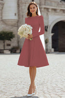 Laden Sie das Bild in den Galerie-Viewer, Elfenbein Midi Standesamtkleid aus Satin in A-Linie