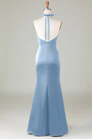 Laden Sie das Bild in den Galerie-Viewer, Meerjungfrau Neckholder Dunkelgrünes Brautjungfernkleid