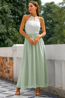 Laden Sie das Bild in den Galerie-Viewer, Graues Offener Rücken Hochzeitsgast Kleid