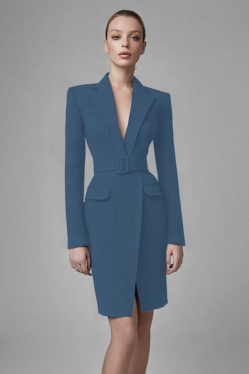 Laden Sie das Bild in den Galerie-Viewer, Schwarzes Bodycon Arbeitskleid aus Satin mit Spitzenrevers