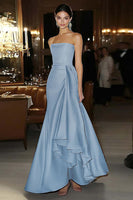 Laden Sie das Bild in den Galerie-Viewer, Etui Rosa Satin Trägerloses Galakleid