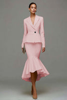 Laden Sie das Bild in den Galerie-Viewer, Meerjungfrau Elfenbein Peak Revers Midi Arbeitskleid