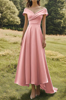 Laden Sie das Bild in den Galerie-Viewer, Sage Schulterfreies Schlankes Ballkleid mit Breitem Saum