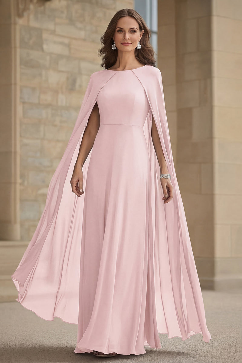 Laden Sie das Bild in den Galerie-Viewer, Marineblaues Meerjungfrauen Chiffon Langes Kleid der Brautmutter mit Umhang