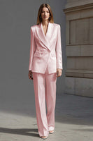 Laden Sie das Bild in den Galerie-Viewer, Elfenbein 2-teilige Business Anzüge aus Satin mit Spitzrevers