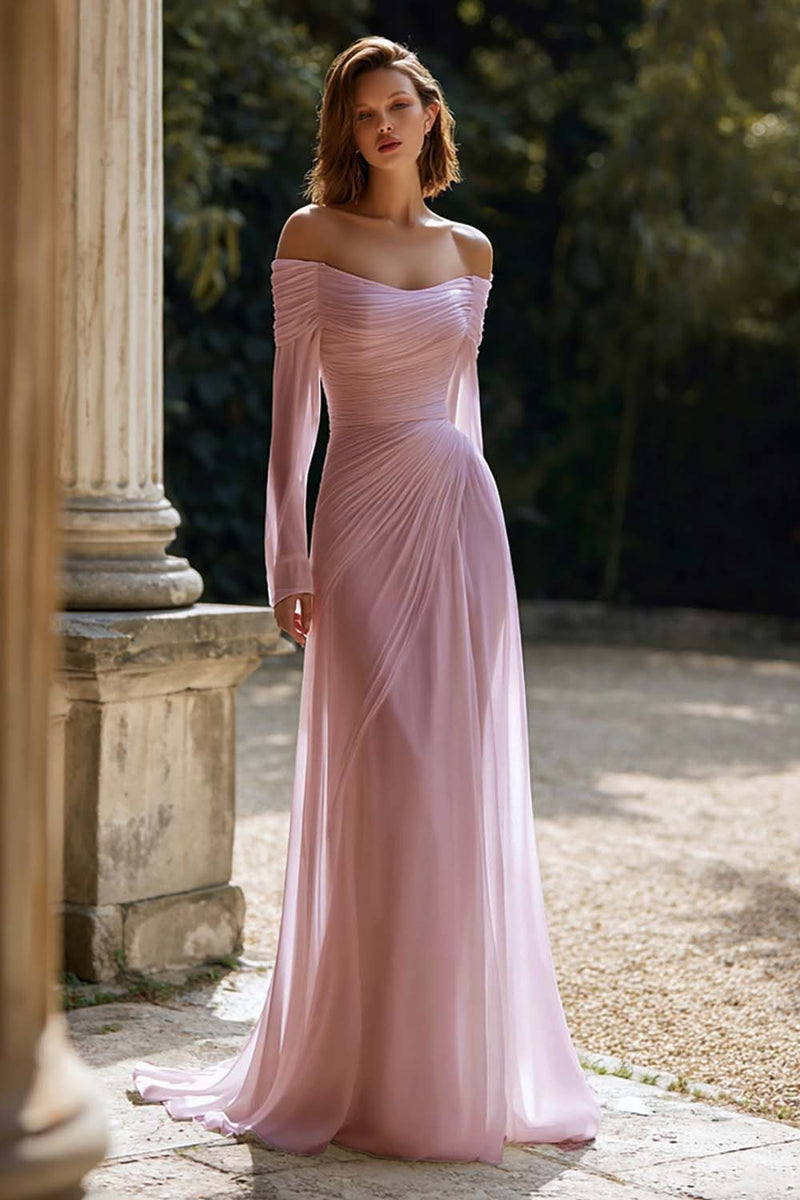 Laden Sie das Bild in den Galerie-Viewer, Elfenbein Schulterfreies Brautkleid mit Rüschen